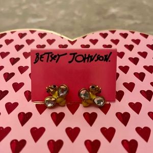 Vintage Betsey Johnson Yellow Bumble Bee Stud Earrings